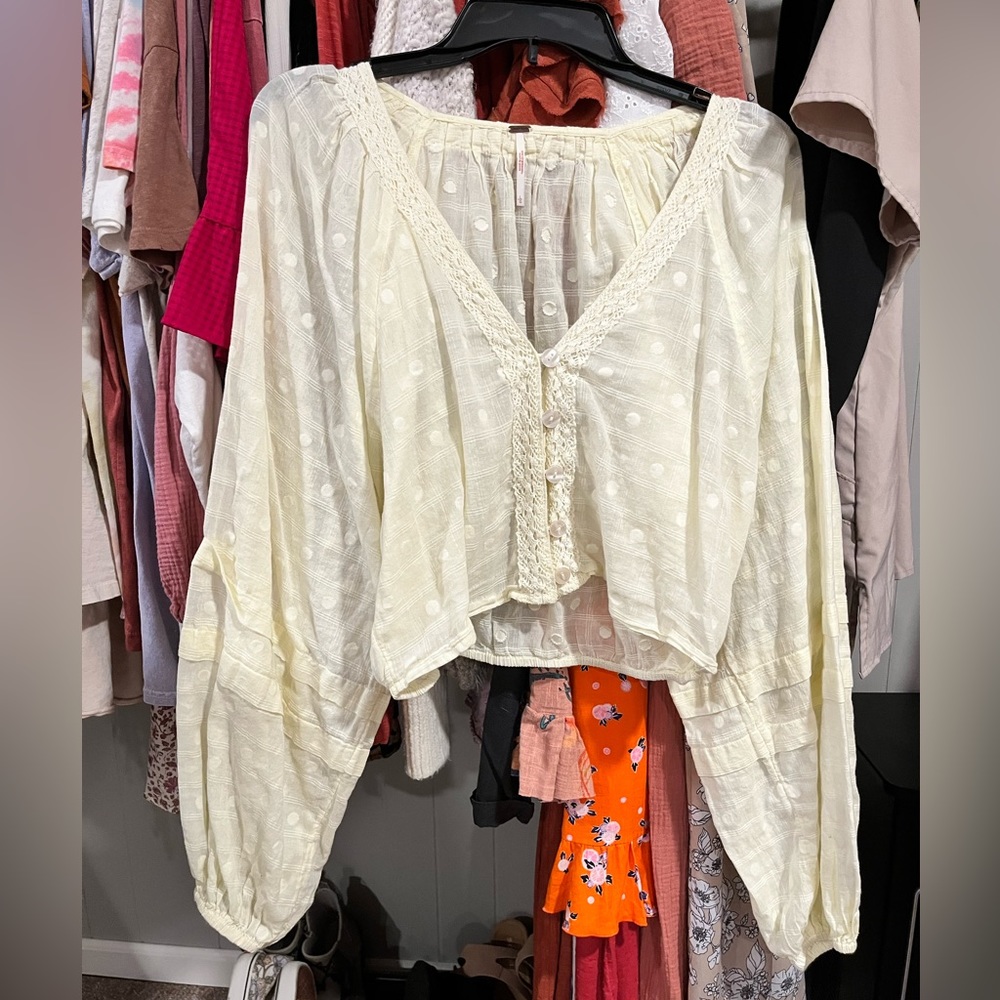 Free People Polka Dot Crop Top